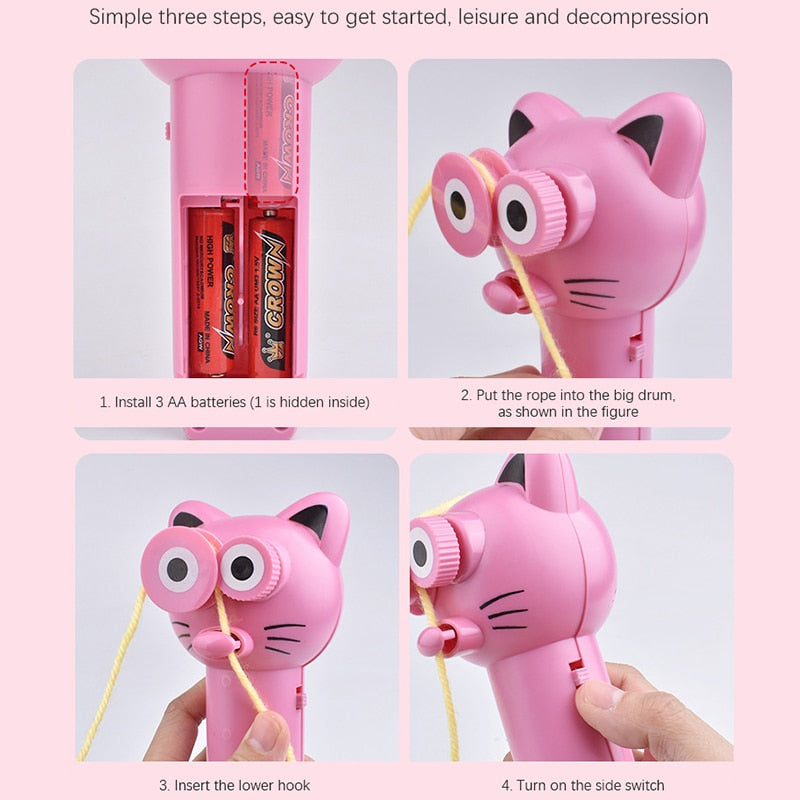 Rope Launcher Propeller Toy For Cat