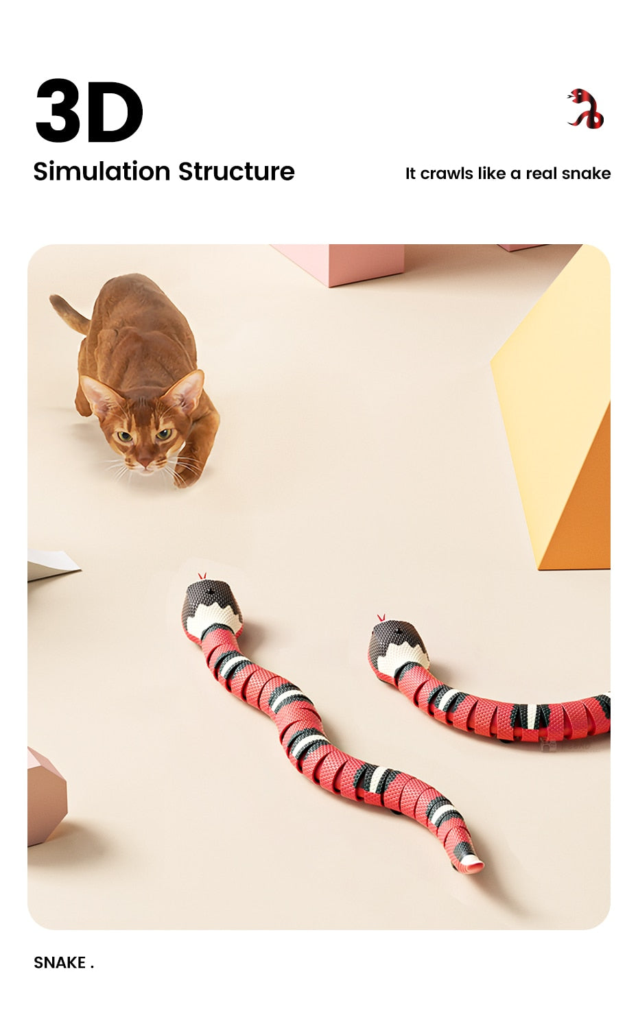 Smart Sensing Snake Cat Toy